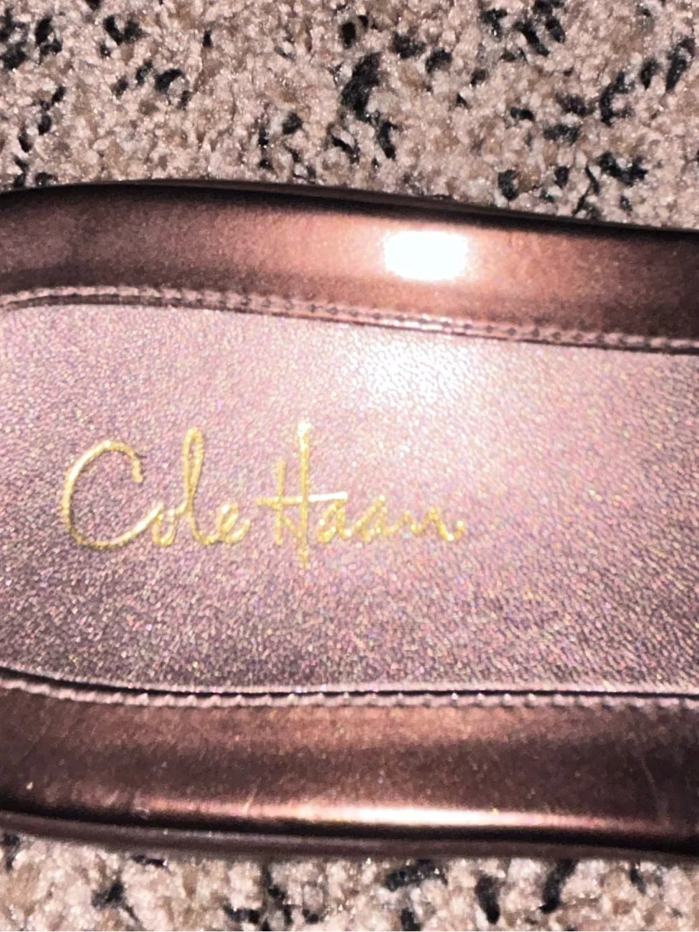 Cole Haan Air Melisa metallic bronze leather buckle thong wedge sandals 8.5